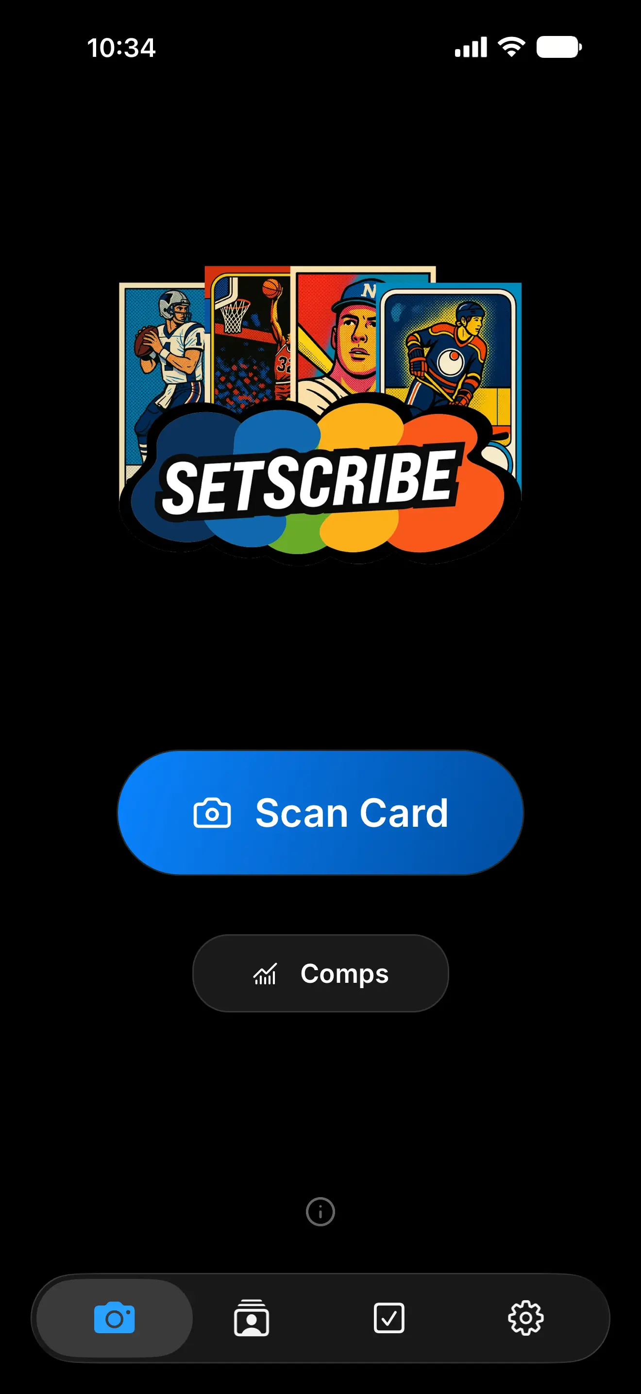Mobile scanner identifying a sports card